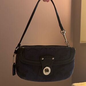 Mini Blue and Black Coach Handbag